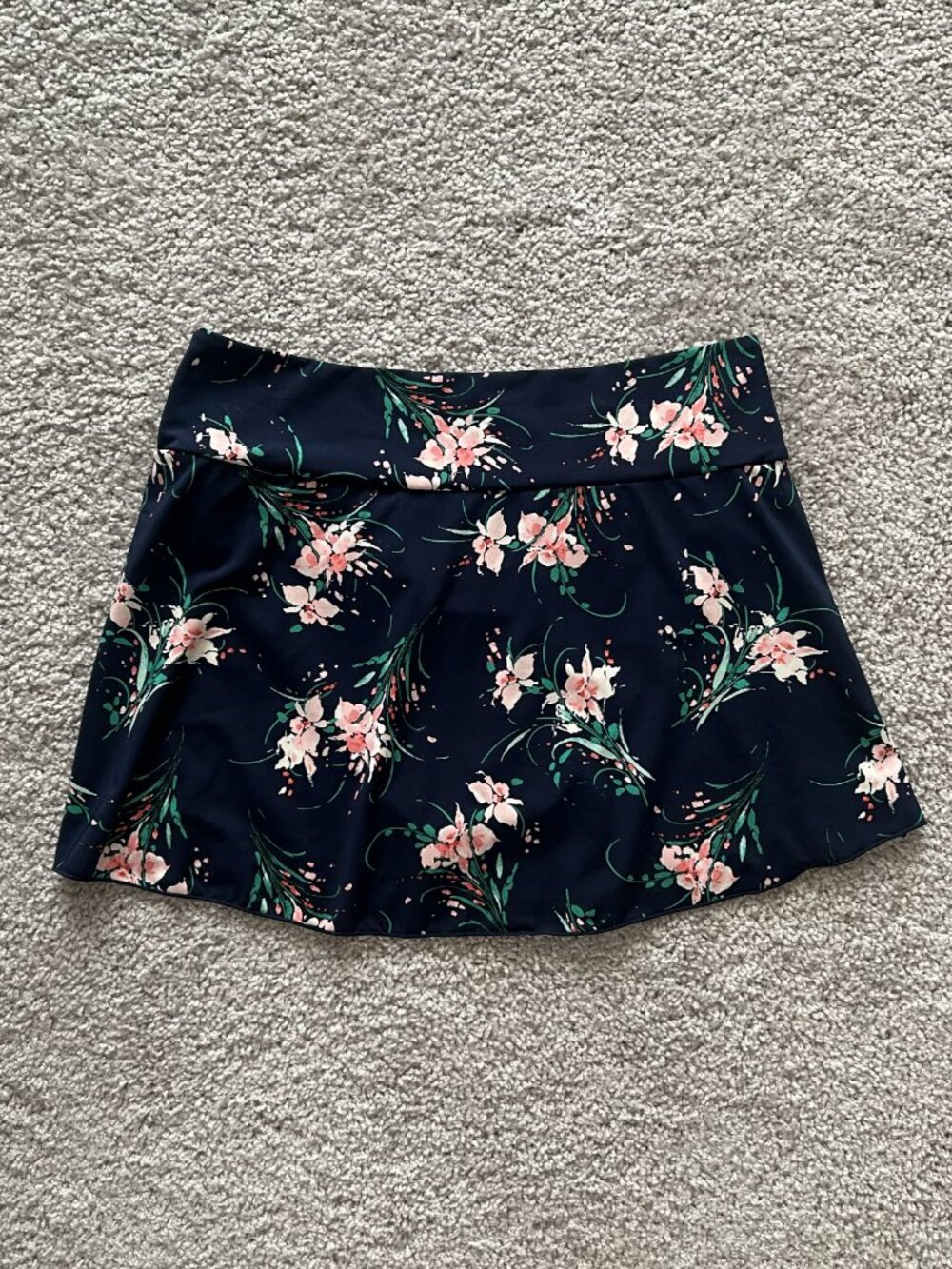 Carve Designs Women's Running Skort / Swim Skirt Blue Foral Size Small NWOT